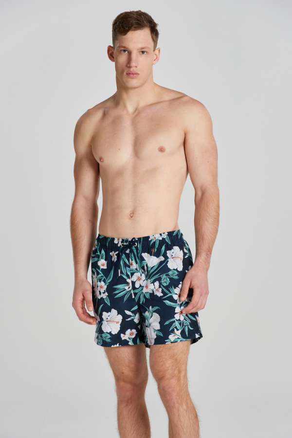 FÜRDŐRUHA GANT OLEANDER PRINT SWIM SHORTS EVENING BLUE