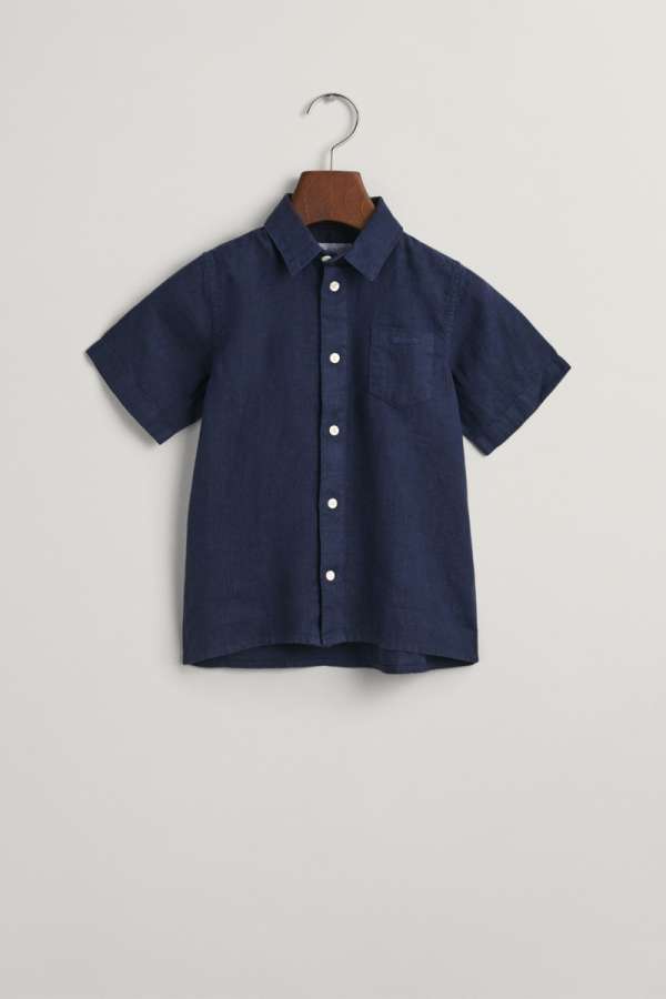 ING GANT REG. LINEN SS SHIRT MARINE
