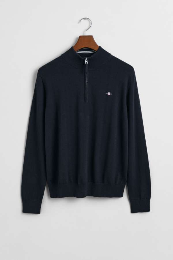 PULÓVER GANT SHIELD COTTON HALF ZIP EVENING BLUE