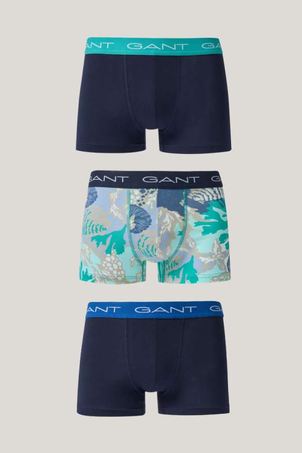 ALÓNEMŰ GANT EA PRINT TRUNK 3-PACK LAGOON BLUE