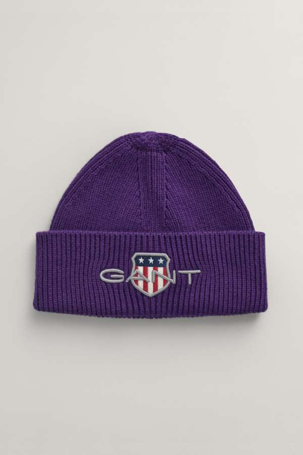 SAPKA 1-6 ÉVES GANT ARCHIVE SHIELD BEANIE PANSY PURPLE