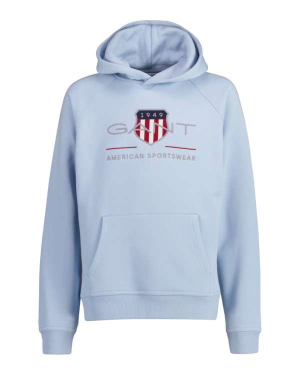 MELEGÍTŐ FELSŐ GANT ARCHIVE SHIELD HOODIE FRESH BLUE