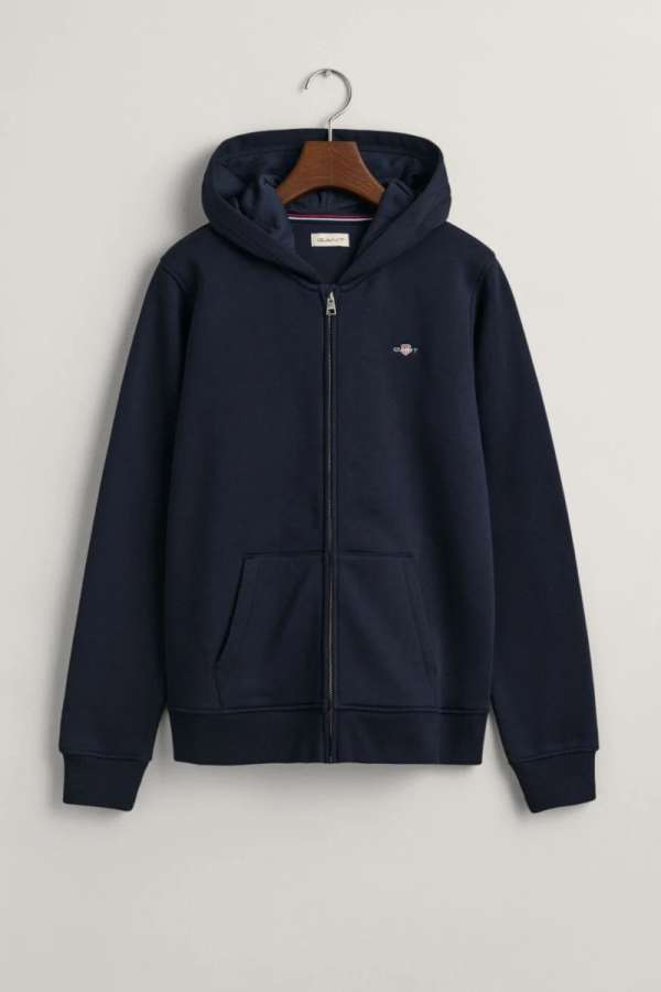 MELEGÍTŐ FELSŐ GANT SHIELD ZIP HOODIE EVENING BLUE