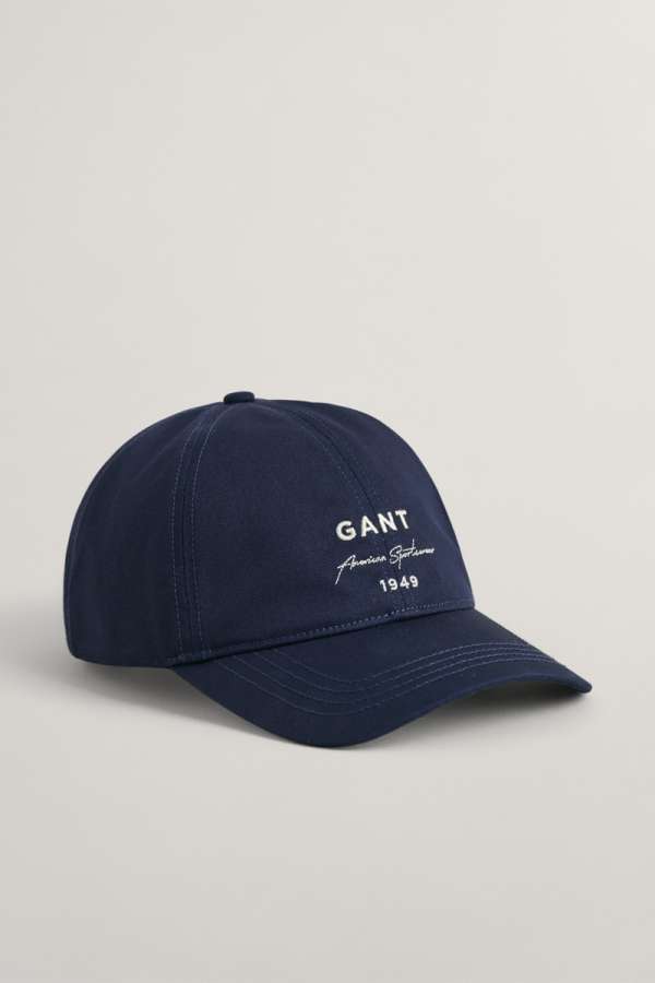 SAPKA 7-16 ÉVES GANT GRAPHIC SCRIPT COTTON TWILL CAP EVENING BLUE