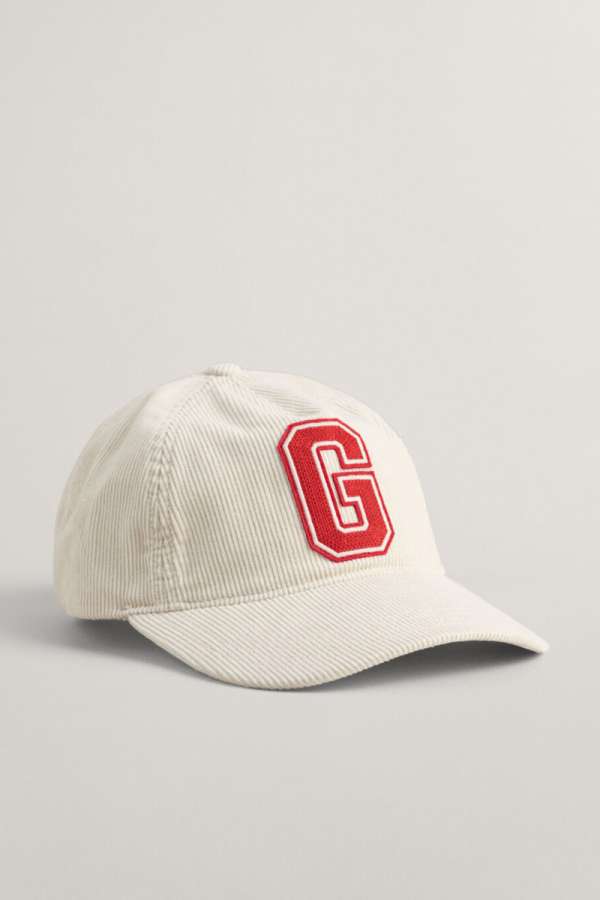 SAPKA GANT G BADGE CORD CAP CREAM