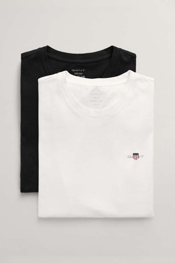 ALSÓNEMŰ GANT C-NECK T-SHIRT 2-PACK BLACK / WHITE