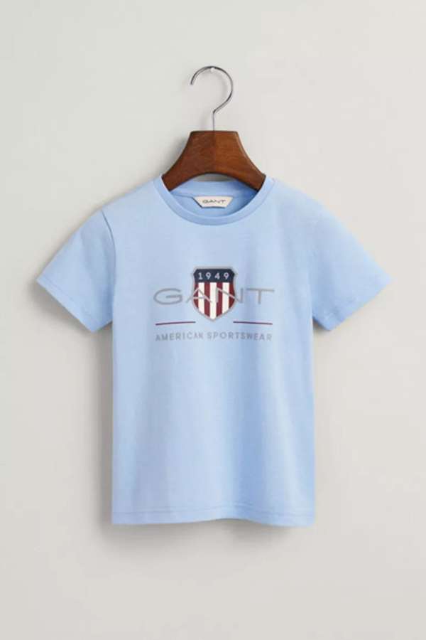 PÓLÓ GANT ARCHIVE SHIELD SS T-SHIRT FRESH BLUE