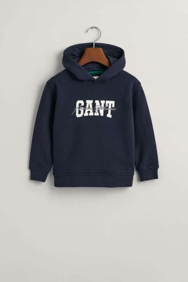 MELEGÍTŐ FELSŐ GANT ARCH SCRIPT HOODIE EVENING BLUE