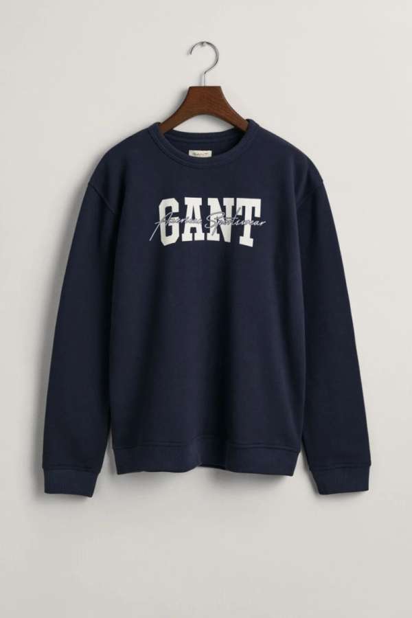 MELEGÍTŐ FELSŐ GANT ARCH SCRIPT C-NECK EVENING BLUE