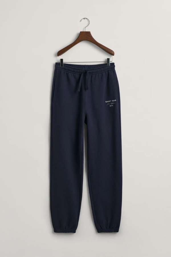 TRÉNINGNADRÁG GANT RELAXED GRAPHIC SCRIPT SWEATPANTS EVENING BLUE