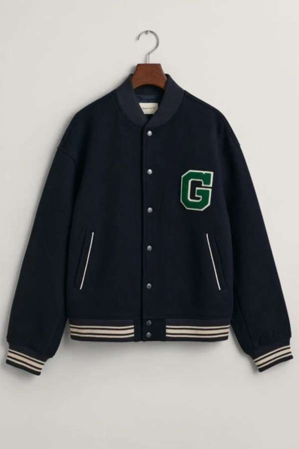 DZSEKI GANT WOOL VARSITY JACKET EVENING BLUE