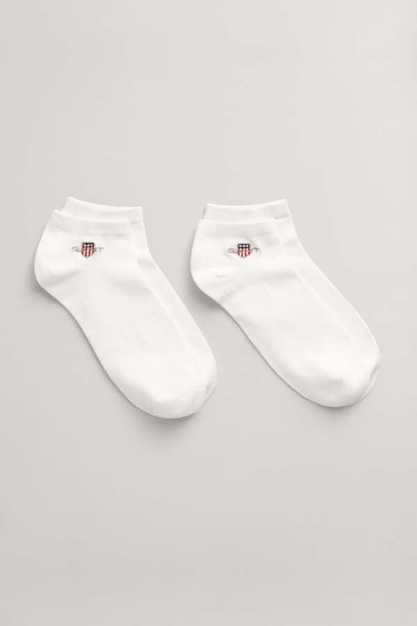 ZOKNI GANT SHIELD SNEAKER SOCKS 2-PACK WHITE