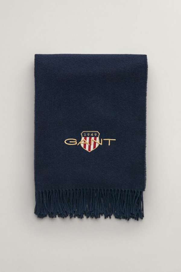 TAKARÓ GANT ARCHIVE SHIELD THROW 130X180 EVENING BLUE