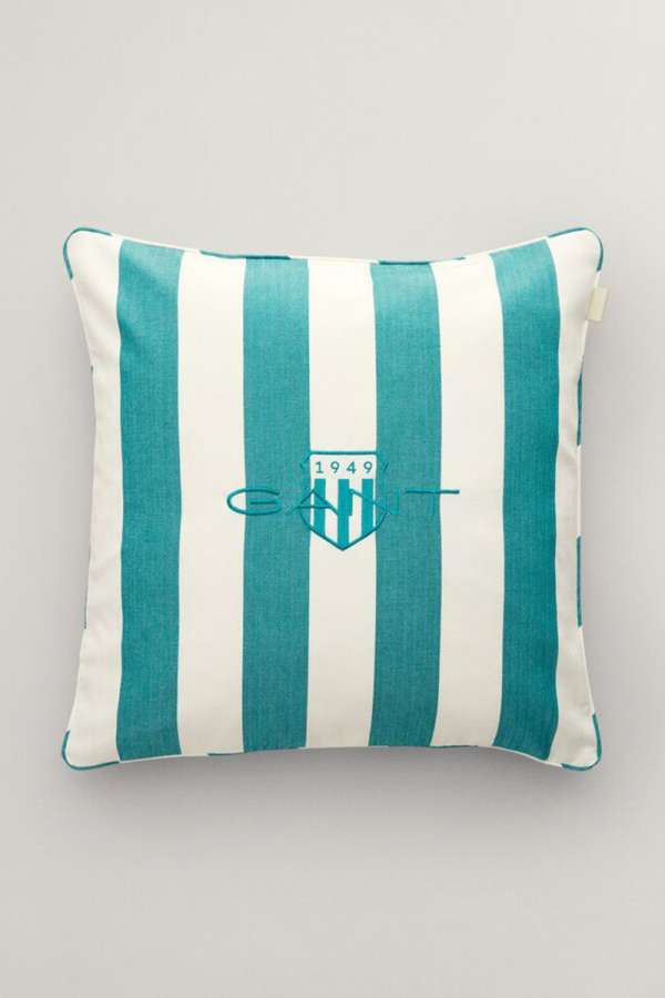 DÍSZPÁRNAHUZAT GANT STRIPE ARCHIVE SHIELD CUSHION 50X50 OCEAN TURQUOSIE