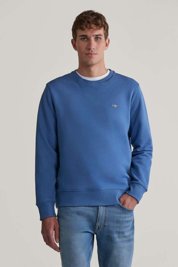 ELEGÍTŐ FELSŐ GANT REG SHIELD C-NECK SWEAT VINTAGE BLUE