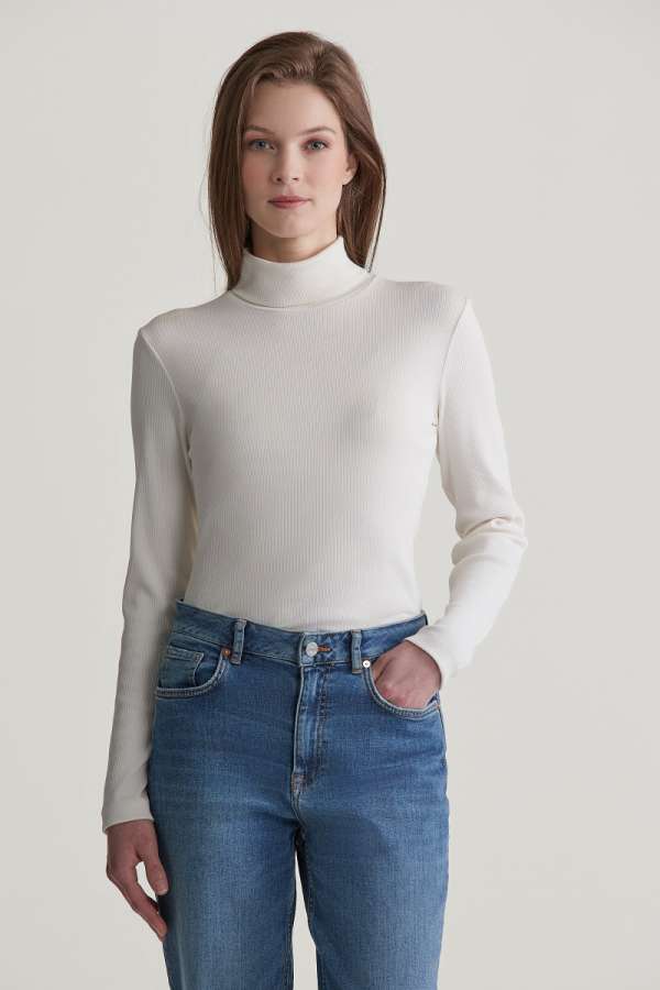 GARBÓ GANT LIM RIB TURTLENECK EGGHELL