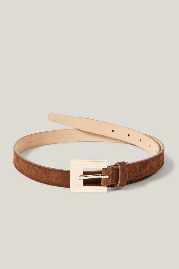 ÖV GANT SLIM SUEDE BELT CACAO