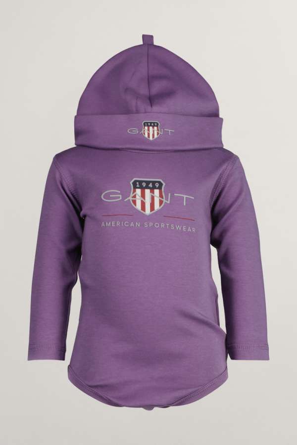 GYEREK SZETT GANT ARCHIVE SHIELD BODY AND BEANIE BORDEAUX PURPLE