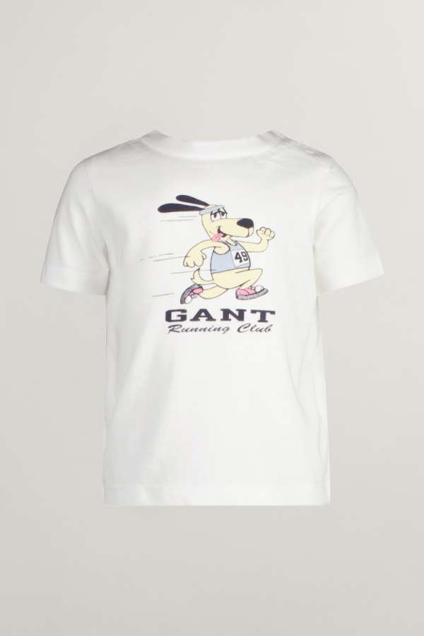PÓLÓ GANT RUNNING DOG PRINT T-SHIRT WHITE