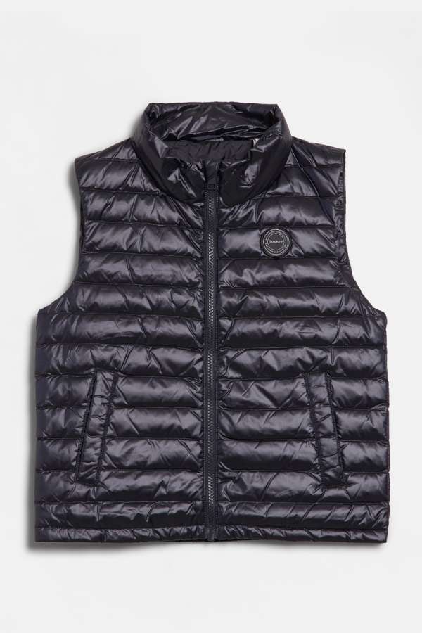 MELLÉNY GANT SHINY LIGHT PADDED DOWN VEST BLACK