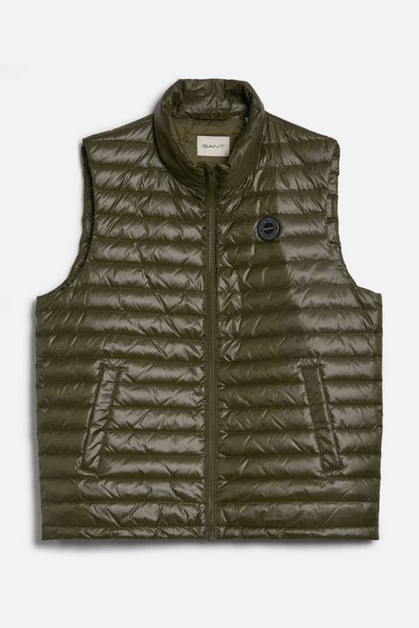 MELLÉNY GANT SHINY LIGHT PADDED DOWN VEST JUNIPER GREEN