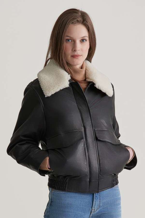 DZEKI GANT LEATHER JACKET BLACK