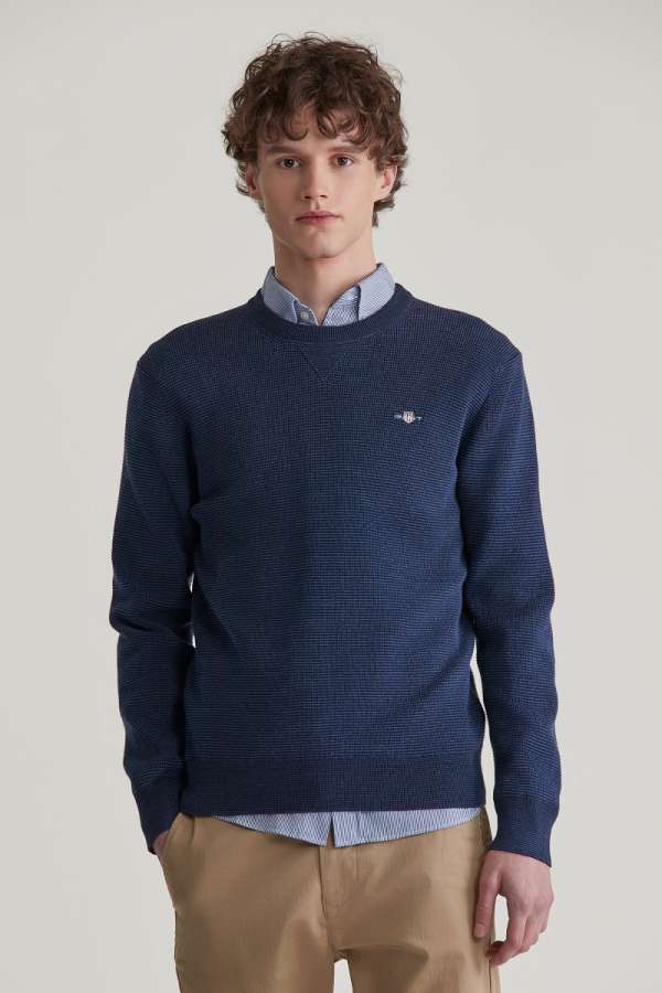 PULÓVER GANT 2-TONE TEXTURED C-NECK ARINE ELANGE