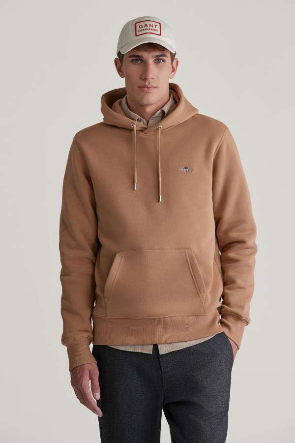 ELEGÍTŐ FELSŐ GANT REG SHIELD HOODIE WAR KHAKI