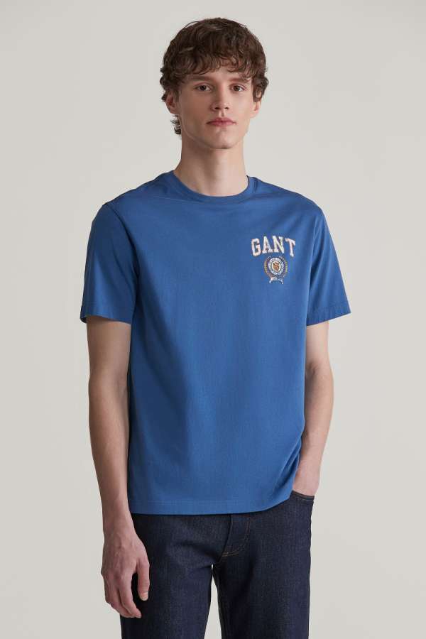 PÓLÓ GANT CRET GRAPHIC THIRT VINTAGE BLUE