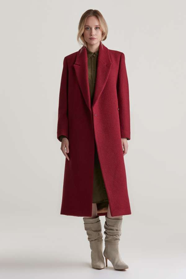 KABÁT GANT TEXTURED WRAP COAT PLUPED RED