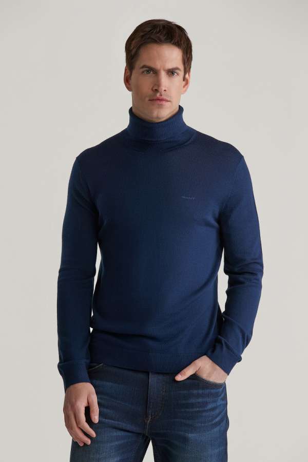 GARBÓ GANT EXTRAFINE MERINO WOOL TURTLENECK MARINE