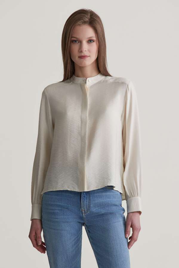 BLÚZ GANT REG TEXTURE BLOUSE CREAM