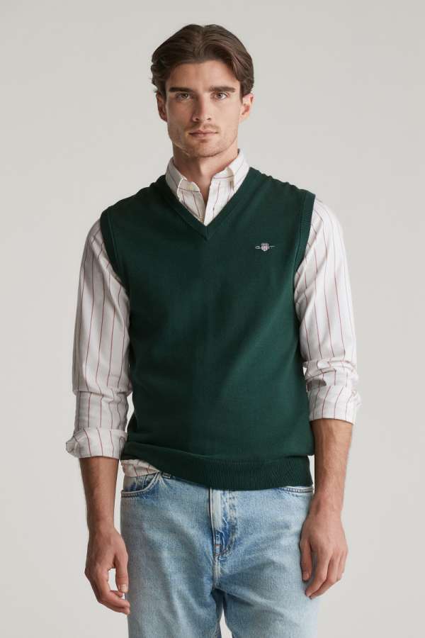 MEÉNY GANT CASSIC COTTON SIPOVER TARTAN GREEN