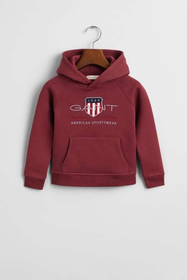 MELEGÍTŐ FELSŐ GANT ARCHIVE SHIELD RAGLAN HOODIE WINE RED