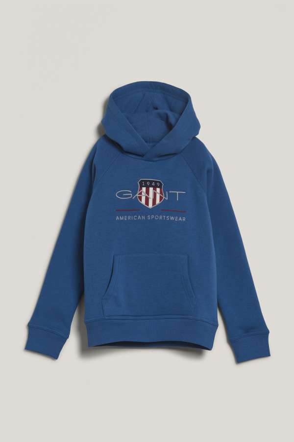MELEGÍTŐ FELSŐ GANT ARCHIVE SHIELD HOODIE VINTAGE BLUE