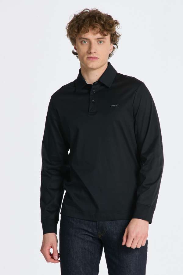 PÓLÓ GANT ERCERIZED LS JERSEY RUGGER BLACK