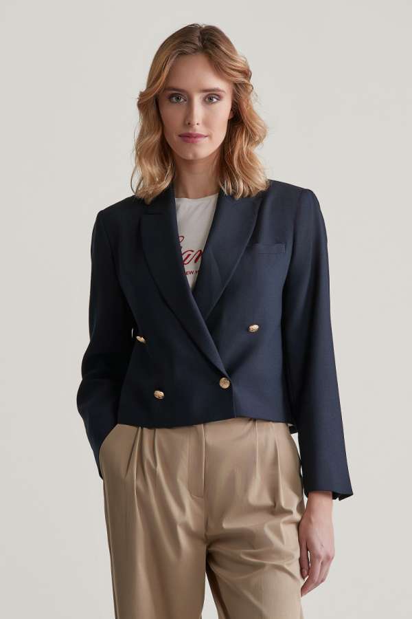 ZAKÓ GANT REL CROPPED CLUB BLAZER EVENING BLUE