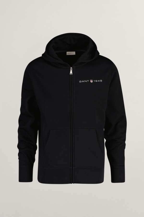 ELEGÍTŐ FELSŐ GANT PRINTED GRAPHIC FULL ZIP HOODIE BLACK