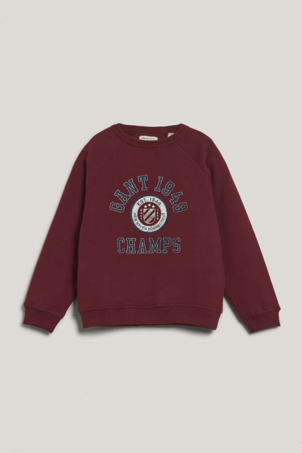 MELEGÍTŐ FELSŐ GANT 1949 RAGLAN C-NECK WINE RED