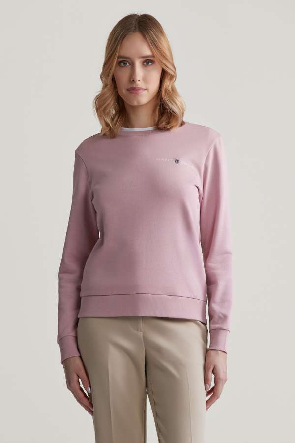 MELEGÍTŐ FELSŐ GANT REG PRINTED GRAPHIC C-NECK DUSTY PINK