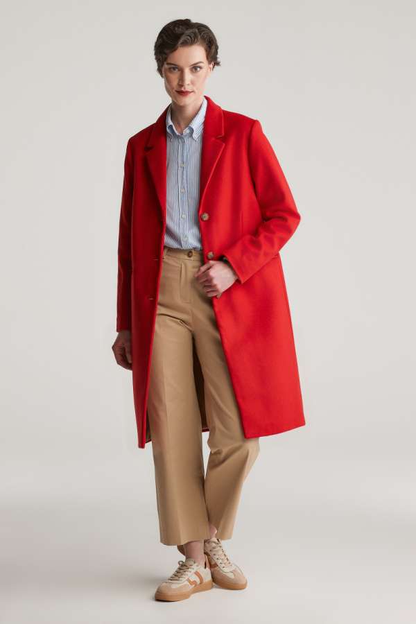 KABÁT GANT CLASSIC TAILORED WOOL COAT RUBY RED