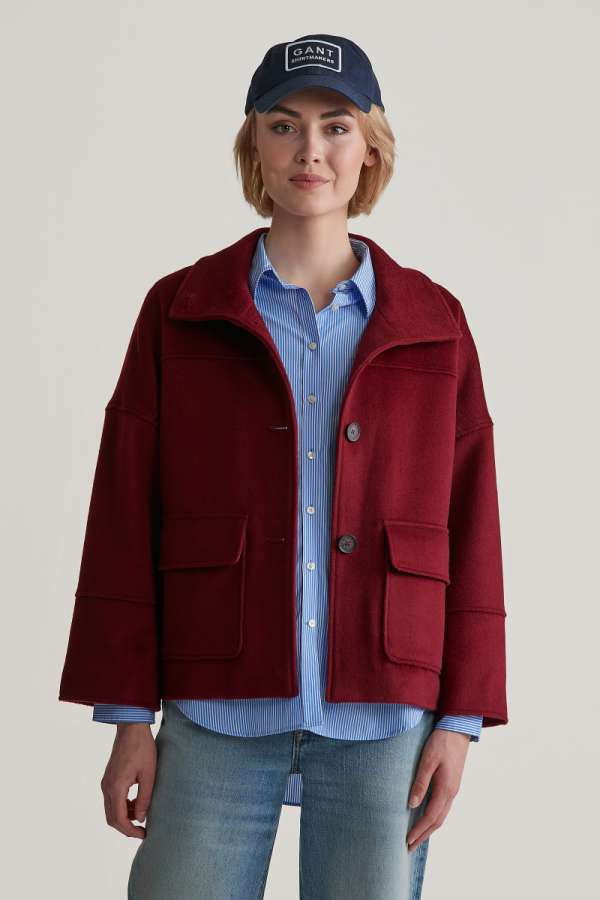 DZSEKI GANT CROPPED WOO JACKET PUMPED RED