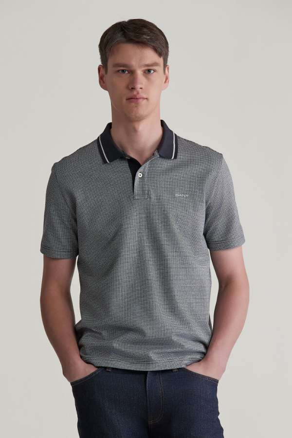 PÓLÓ GANT ICRO HOUNDSTOOTH POLO BLACK