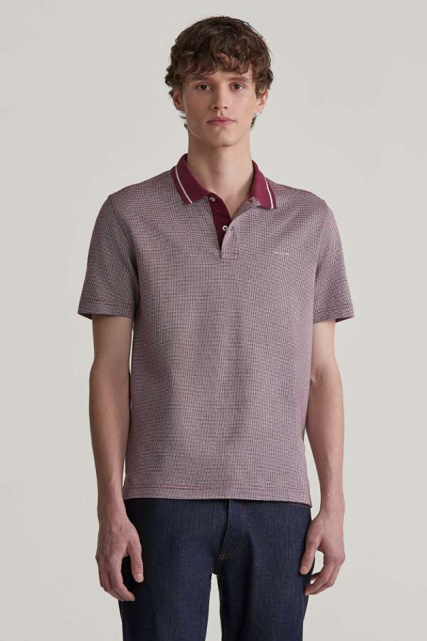 PÓLÓ GANT ICRO HOUNDSTOOTH POLO WINE RED