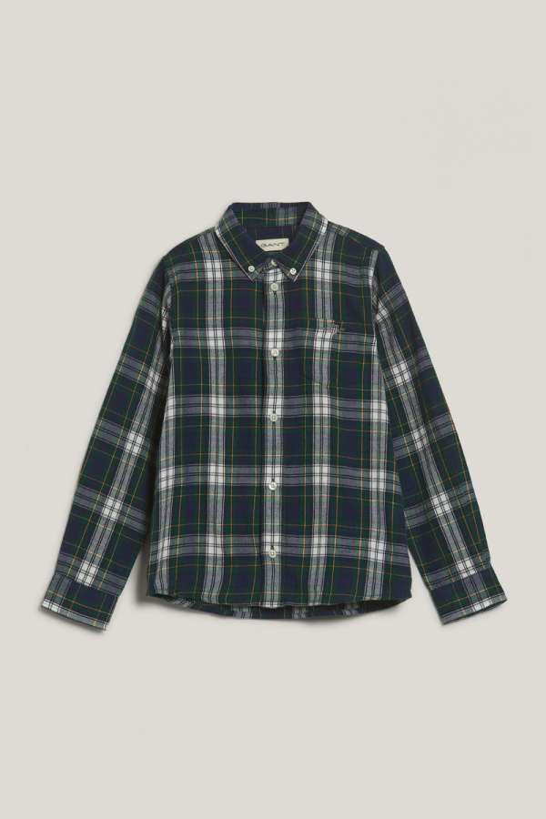 ING GANT CHECKED FLANNEL BD SHIRT NAVY