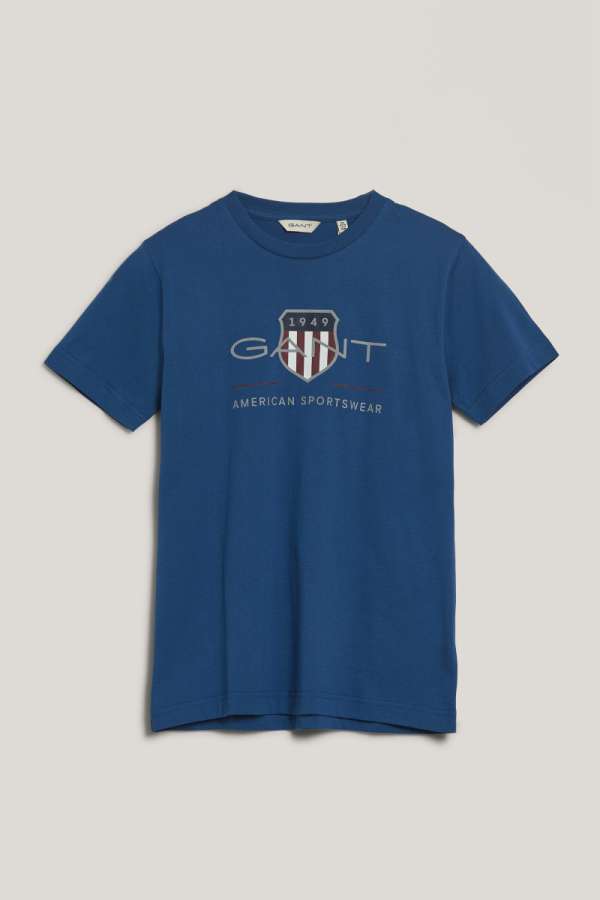 PÓLÓ GANT ARCHIVE SHIELD SS T-SHIRT VINTAGE BLUE