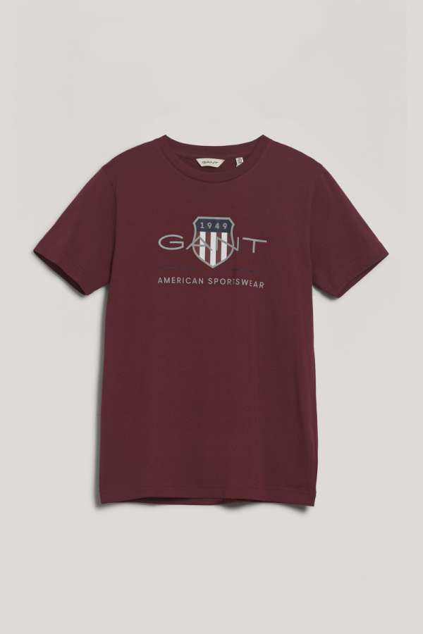 PÓLÓ GANT ARCHIVE SHIELD SS T-SHIRT WINE RED