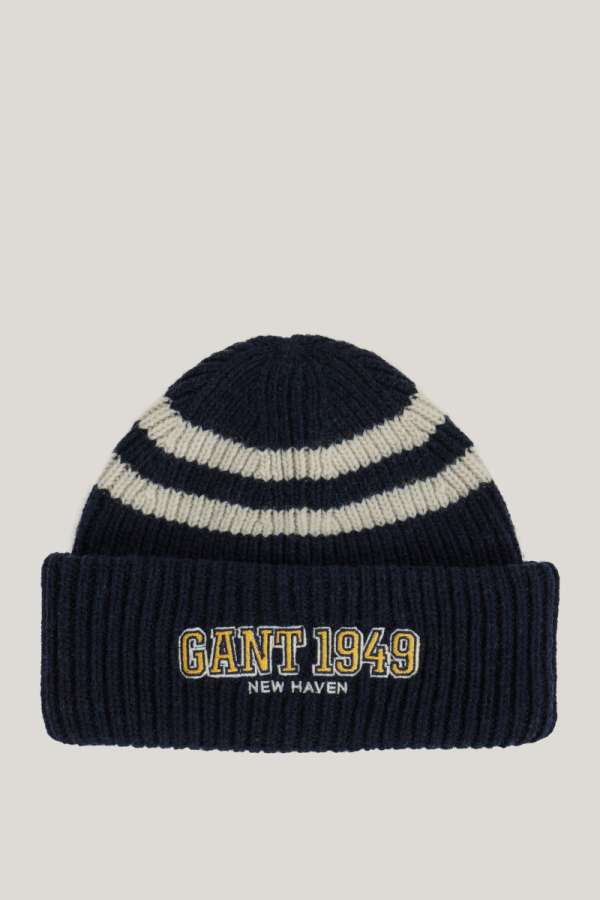 SAPKA 1-6 ÉVES GANT STRIPED KNITTED BEANIE EVENING BLUE