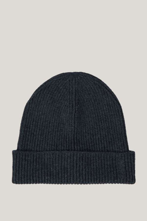 SAPKA GANT WOOL RIBBED BEANIE CHARCOAL MELANGE