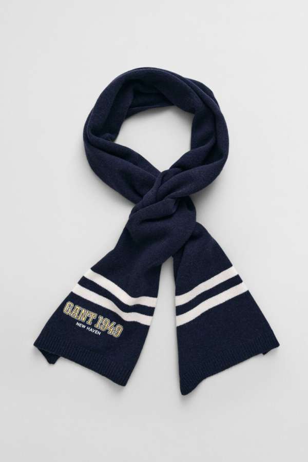 SÁL GANT GANT 1949 STRIPED KNITTED SCARF EVENING BLUE